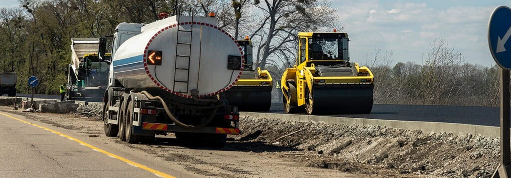 construction vehicles on a new roadway